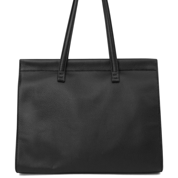 NWT Tahari Sienna Leather Tote Bag Black - Picture 3 of 14